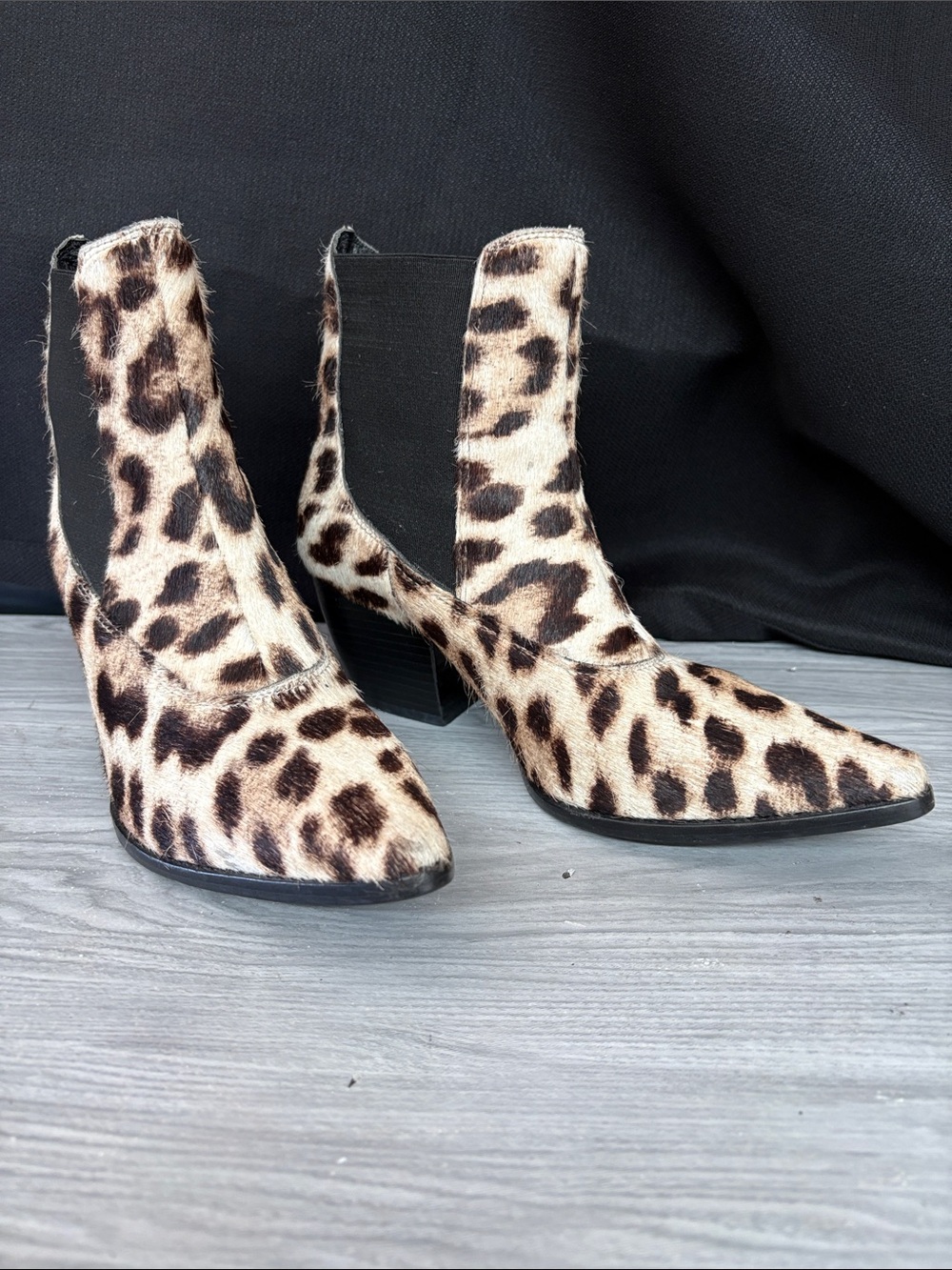 Matisse Leopard-Print Pointed Chelsea Booties - Beige & Brown